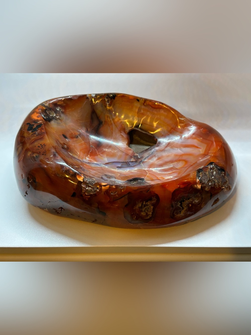 Large Natural Carnelian Crystal Bowl - Picture 4 of 8